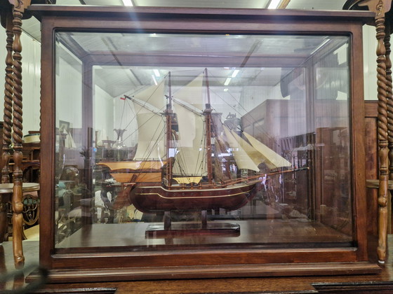 Image 1 of Model ship in display case