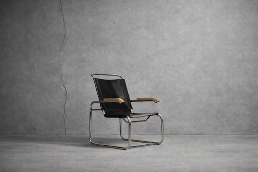 Fauteuil vintage Bauhaus B35 par Marcel Breuer pour Thonet, années 1930