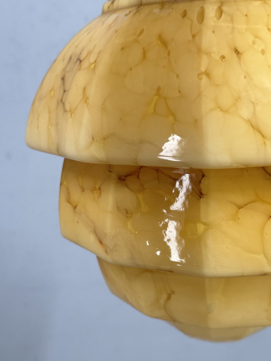 Image 1 of Lampada a sospensione marmorizzata Art Déco