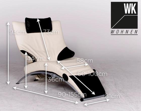 Image 1 of Sitzbank aus schwarzem und weißem Leder, Modell Solo 699, Design Stefan Heiliger, WK