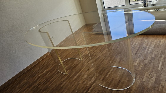 Image 1 of Dreamy Italian designer vintage acrylic glass dining table, Italy