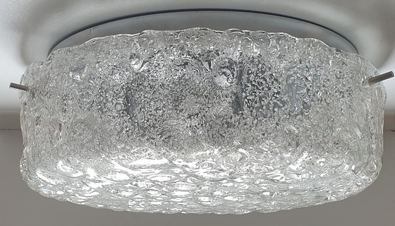 Lámpara de techo Hillebrand Murano Ice Glass de la década de 1970. – Plafones, Chrome (photo 6 of 35)