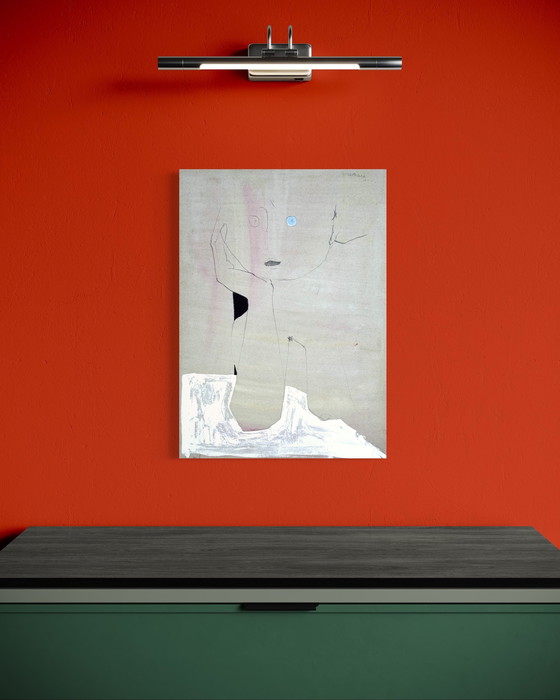 Image 1 of Robert Detheux rare peinture surréaliste de 1961