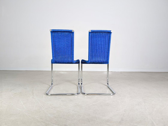Image 1 of Conjunto original de 2 sillas cantilever Tecta B20 Jean Prouve silla cantilever azul