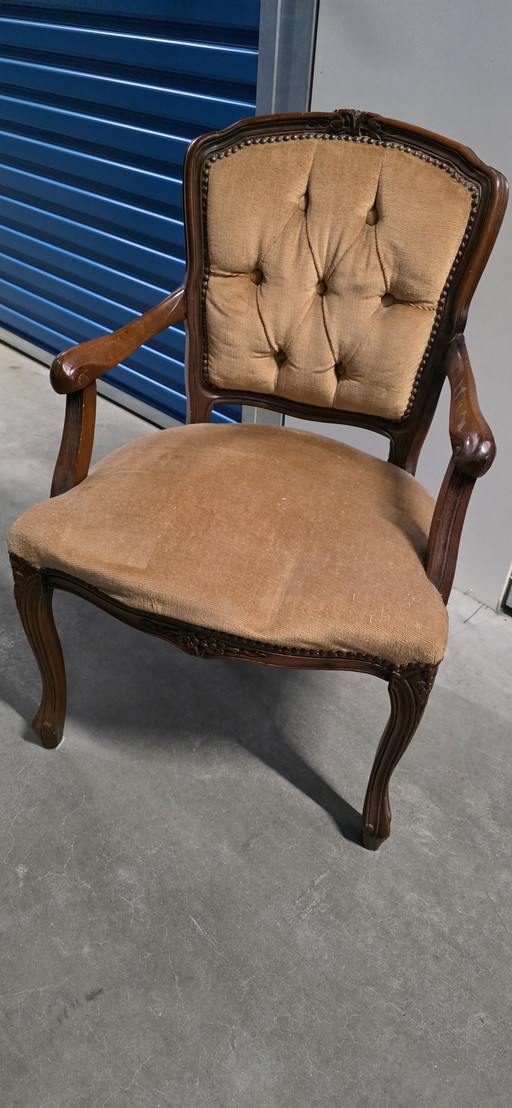 Louis XIV stoeltje met voetenbank