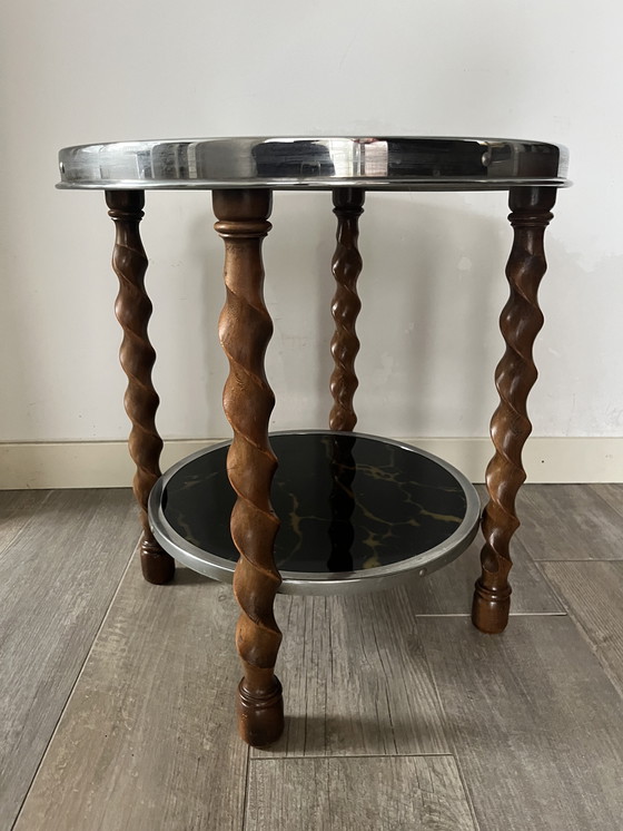 Image 1 of Pratique Art Déco Bijzettafel avec schildpad Shell Accenten