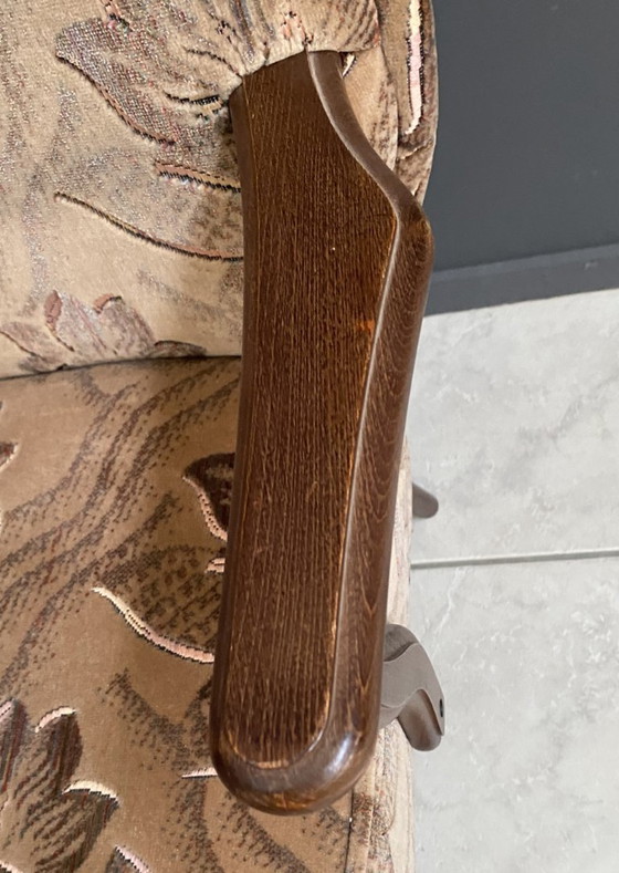 Image 1 of Cocktailstuhl mit Armlehnen, Blumenmuster, 1960er Jahre