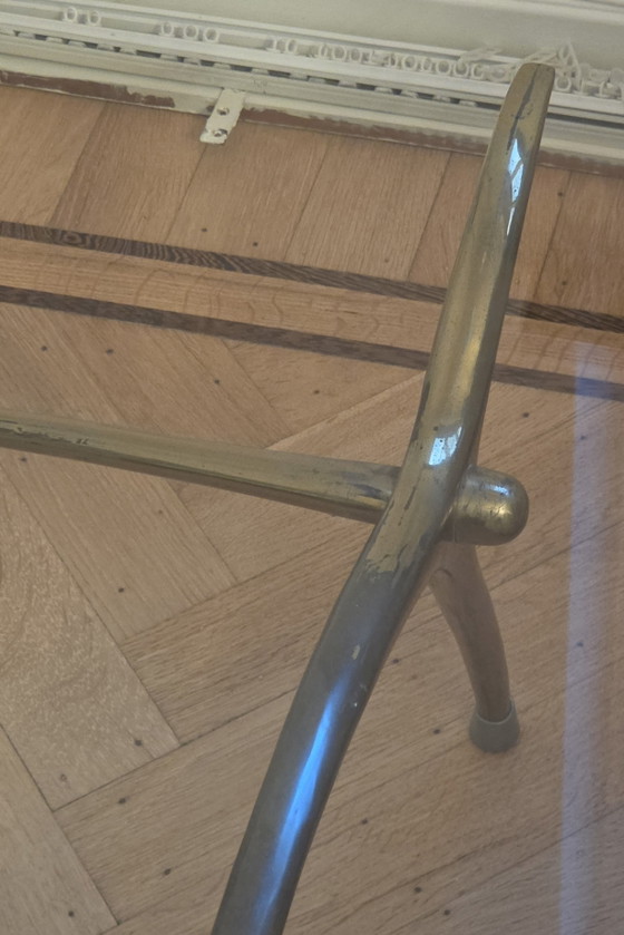 Kouloufi salontafel | Mid-century gepolijst messing en dik glas – Brass (photo 7 of 8)