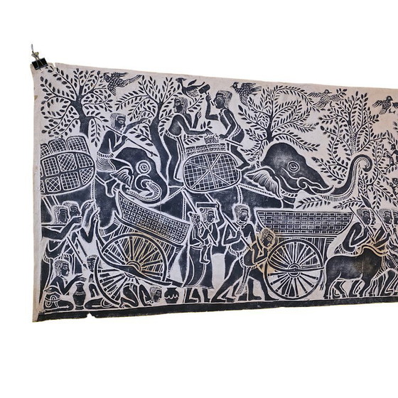 Image 1 of Antigua impresión de frotamiento del templo de Angkor Wat, mediados del siglo XX