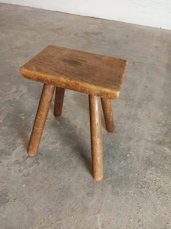 Image 1 of Vintage houten lage kruk