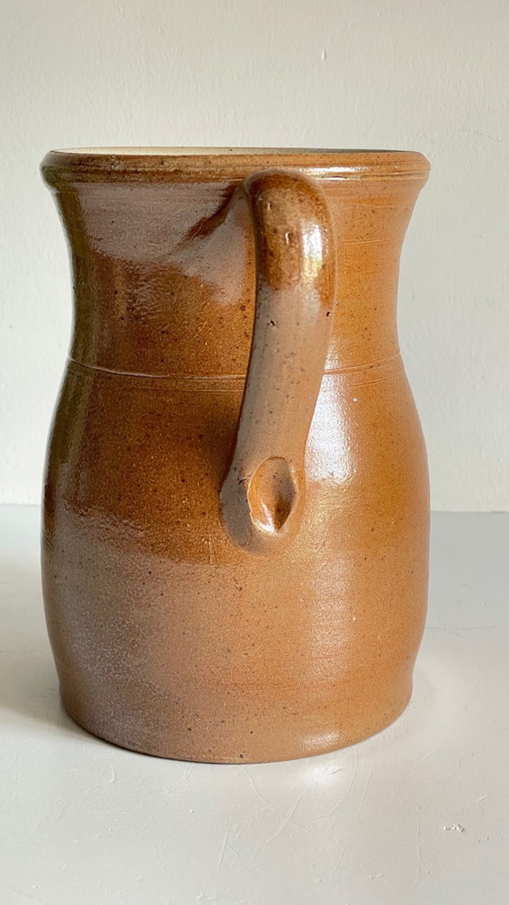 Image 1 of Vintage beige aardewerken kan
