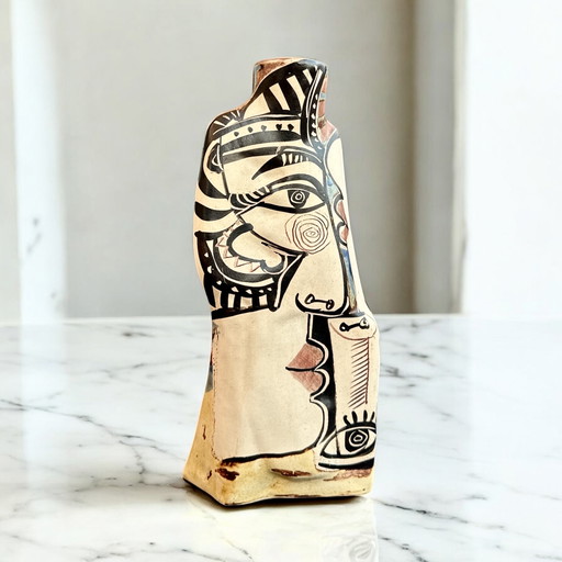 Beautiful ceramic vase Mid - Century Picasso style