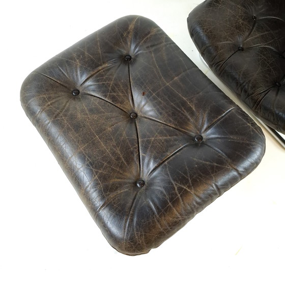 Image 1 of Vintage recliner armchair with footstool