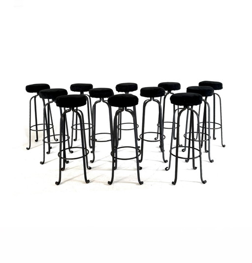 12x vintage wrought iron bar stool '60s