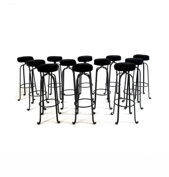 Image 1 of 12x tabouret de bar vintage en fer forgé '60s