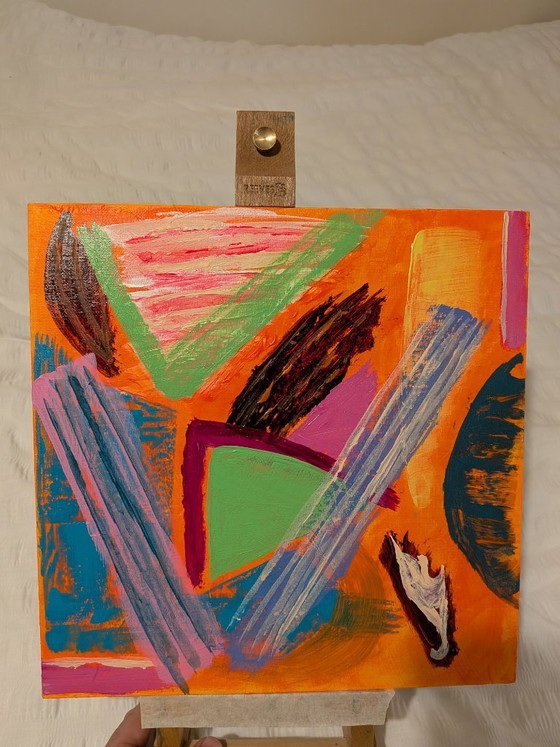 Image 1 of Nigel Waters Abstract Expressionist Painting 52 Acrylic On Canvas Board 30x30cm