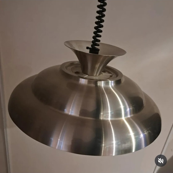 Image 1 of Lampada a sospensione vintage Dijkstra Danish Design in metallo Space Ace Bowl.