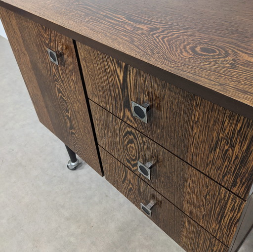 Vintage Wenge Chest of Drawers on Castors