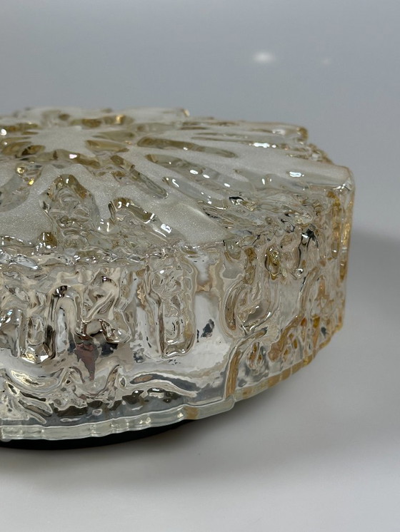 Image 1 of Plafonnier années 60/70, encastré, verre, métal, design futuriste