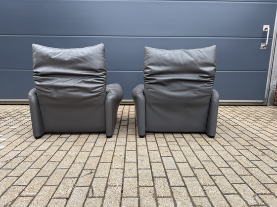 Image 1 of 2x Cassina Maralunga 1z origineel Anthraciet grijs Topstaat!