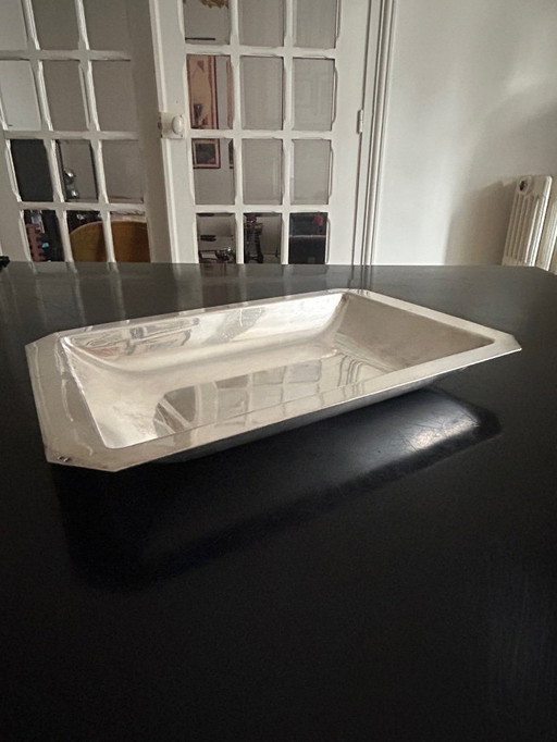 antique silver-plated metal dish