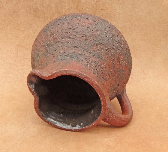 Image 1 of Gerhard Liebenthron, roodbruine, ruwe patroon, Studio Keramik, jug, vase, 1976