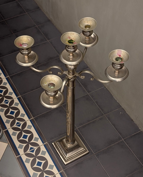 Image 1 of Grote kandelaar kaarshouder