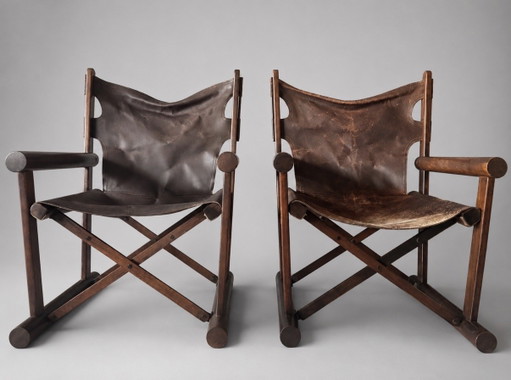 2x Vintage PL22 Chairs + Ottoman by Hauner & Eisler, ca60s