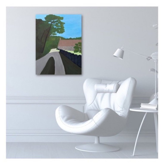 Image 1 of Öl auf bespanntem Keilrahmen. Format 73x54cm. Schwarze amerikanische Kiste.