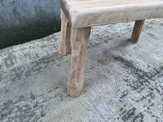 Image 1 of Vintage brutalist bijzettafel/plantentafel in blank eikenhout 