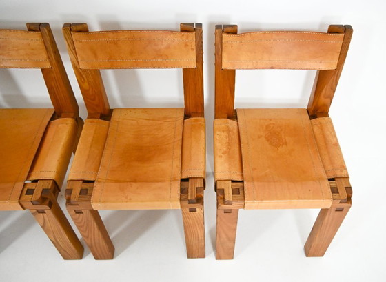 Image 1 of Eetkamerstoelen "S11" van Pierre Chapo, 1966, set van 6