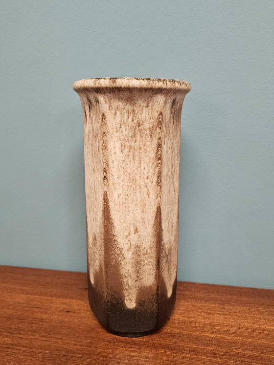 Image 1 of West Germany Vintage Hexagonal Vase Brown
