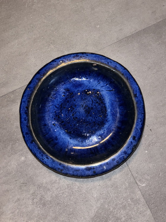 Image 1 of Handgefertigte Keramikschale - Studiokeramik - kräftige blaue Glasur