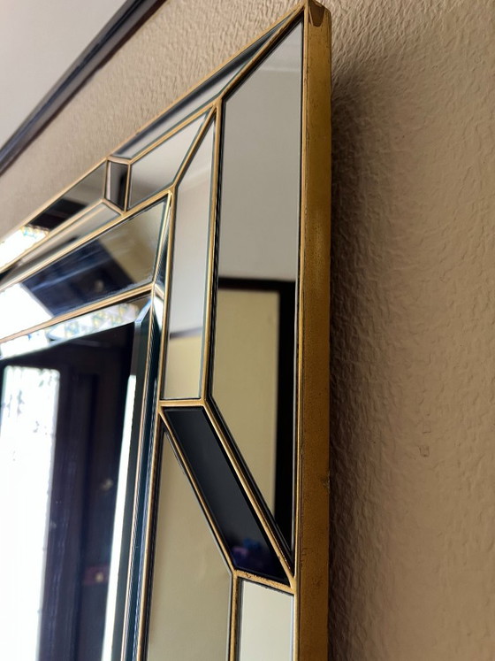 Vintage Belgian faceted mirror – Hollywood Regency – 94 × 78 cm – DeKnudt, Glass (photo 3 of 6)