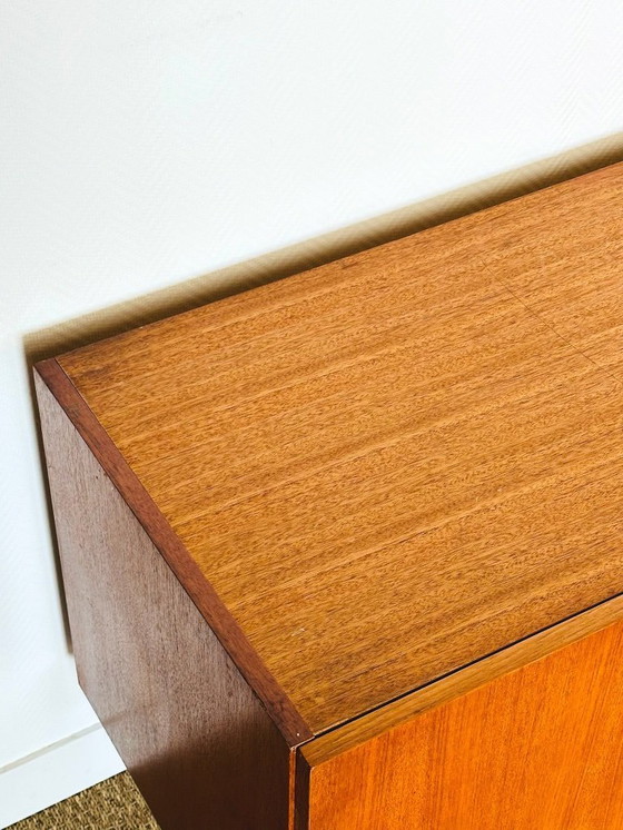 Image 1 of Scandinavian teak sideboard with 4 doors and tapered legs, 1960