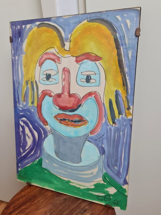 Image 1 of Cuadro de payaso estilo cobra, prueba de impresión EA de 1968.