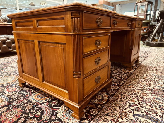 Scrivania classica inglese Partnerdesk – Scrivanie, Leather, Wood (photo 7 of 19)