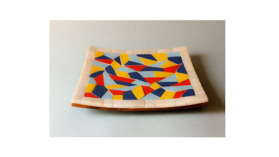Image 1 of Dekoratives Tablett aus Mosaik. Aschenbecher. Dekorativer Teller. Mehrzweckbehälter. Neu.