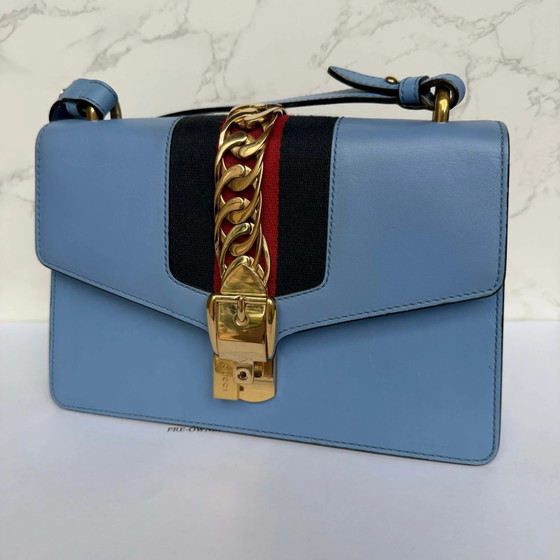 Gucci small Sylvie cuir bleu – Autres sacs (photo 12 of 19)