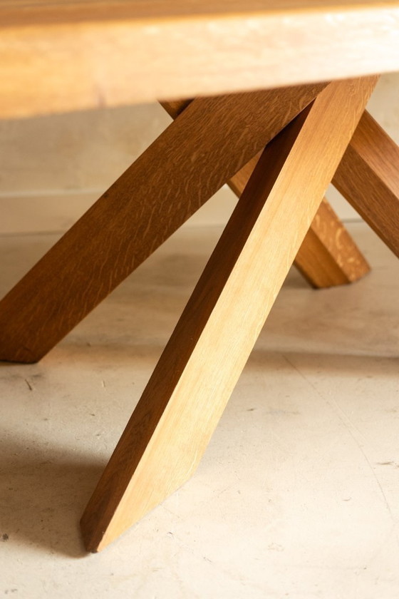 Image 1 of Pierre Chapo. Dining table model “T35D”, in light oak.