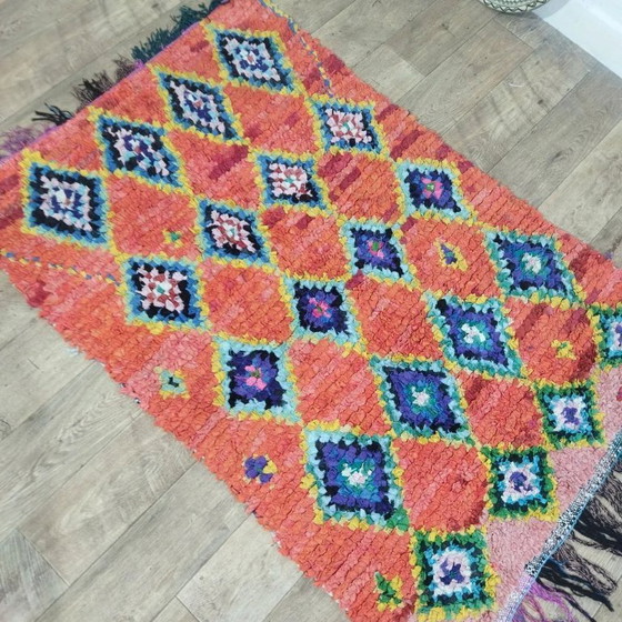 Image 1 of Berber-Boucherouite-Teppich – Handgefertigte recycelte Textilien (160 × 107 cm)