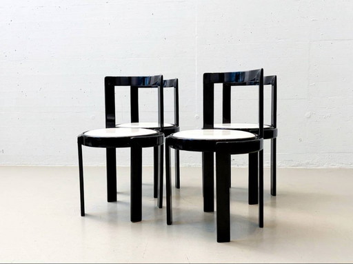 Set of 4 rare side chairs by Gianfranco Frattini, Italy, 1970s