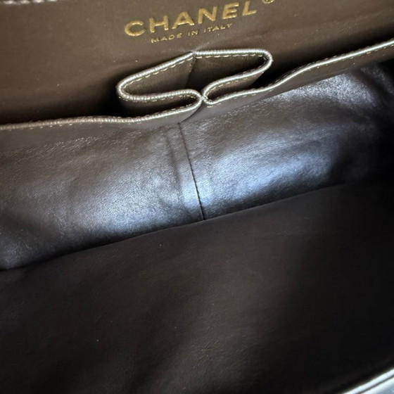 Image 1 of Chanel 2.55 Reissue 226 - Pelle di vitello trapuntata invecchiata, verde militare scuro, hardware dorato, serie 13