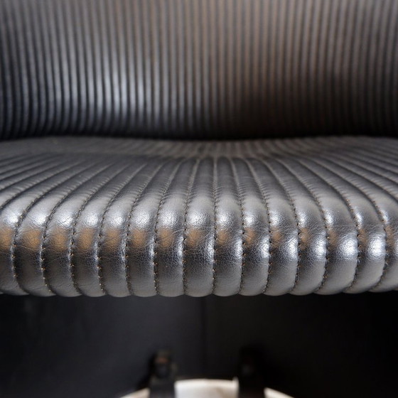 Image 1 of Pair of black leather Artona armchairs by Afra and Tobia Scarpa for Maxalto Artona Mod. 8551 - Italy 1985