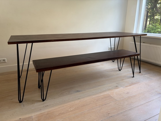Image 1 of Allon Dery table 220 x 80 with bench in TOP condition