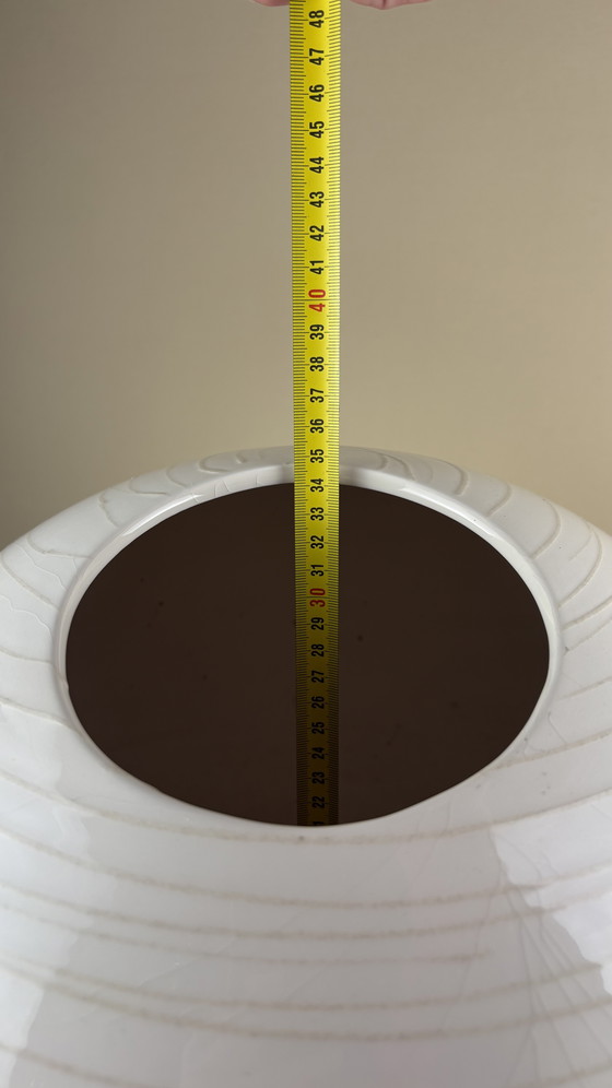 Image 1 of Ikea design large ceramic round floor spherical vase sand cream