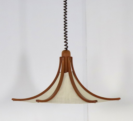 Lámpara colgante Domus de madera de teca vintage