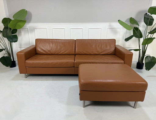 Bolia Scandinavia 3-Sitzer Cognac Leder Designer Sofa