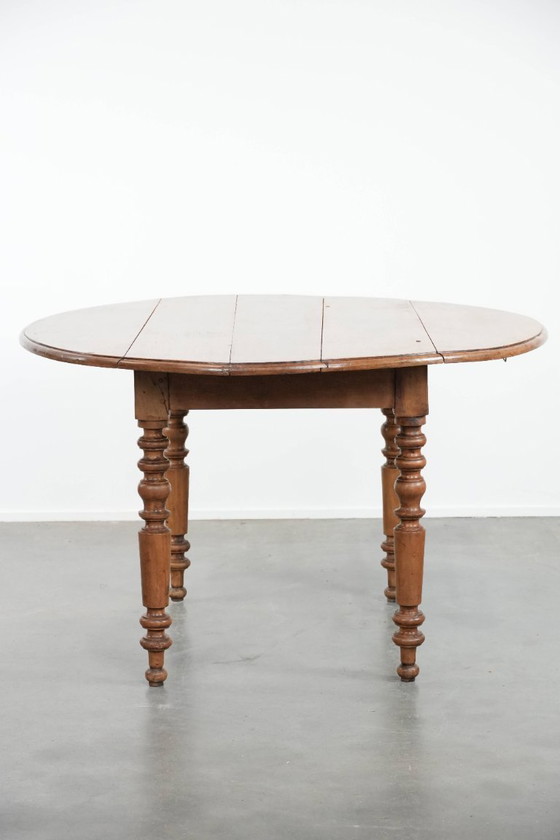 Image 1 of Antico tavolo da pranzo inglese con orecchie pendenti in noce