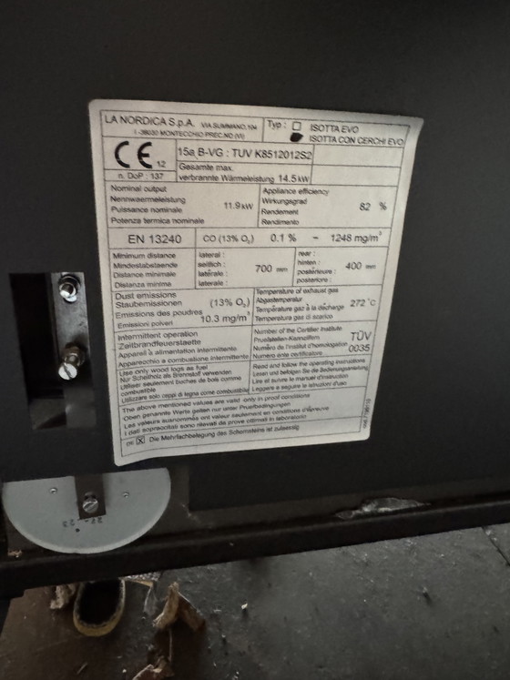 La Nordica Isotta Con Cerchi Evo – Gusseisen-Holzofen 11,9 kW – Dekoration, Cast Iron, Glass (photo 4 of 5)